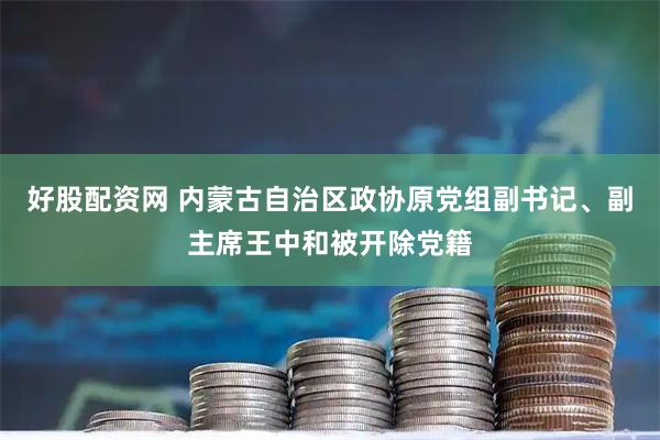 好股配资网 内蒙古自治区政协原党组副书记、副主席王中和被开除党籍